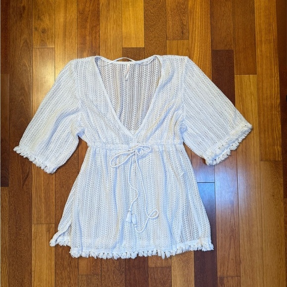 Joe Fresh Dresses & Skirts - Joe Fresh | White Knit V-Neck Crochet Dress Size Large or XL